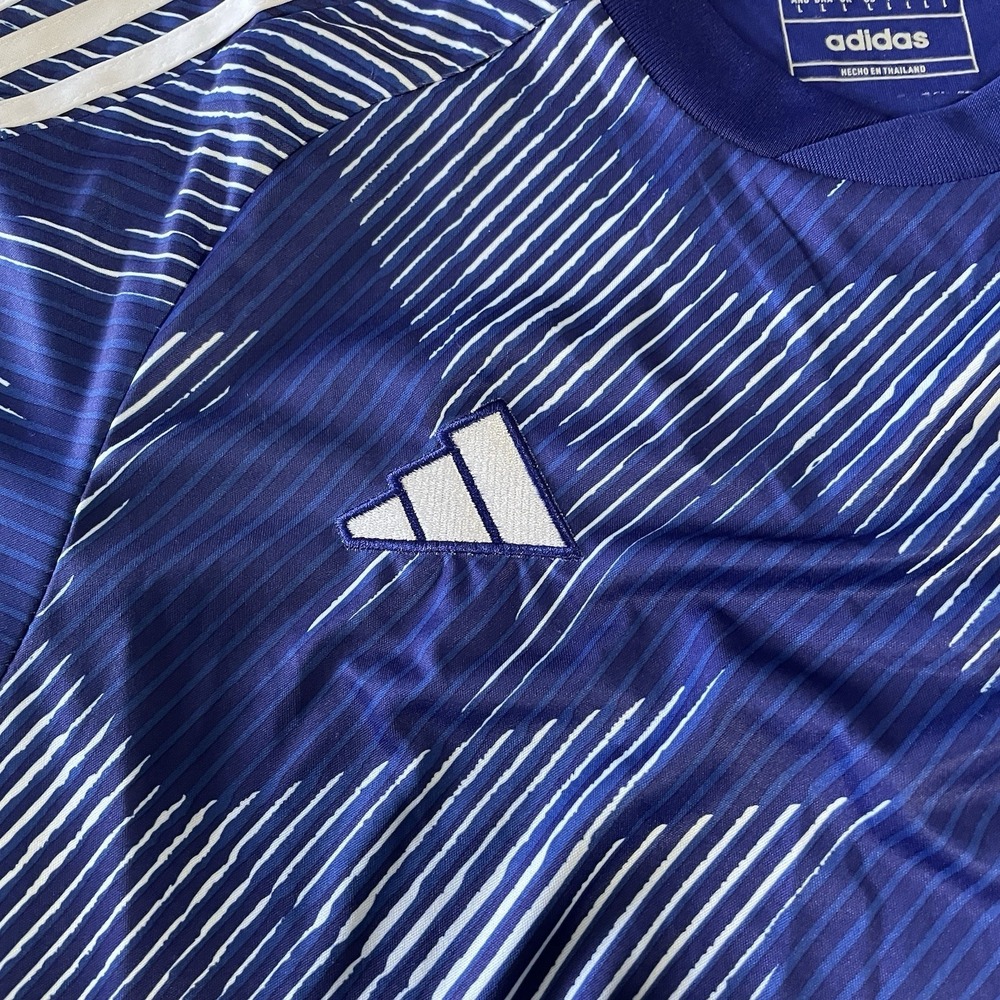 adidas Japan JFA Men's Soccer Jersey AEROREADY Slim Fit L Blue White Red - Picture 3 of 8